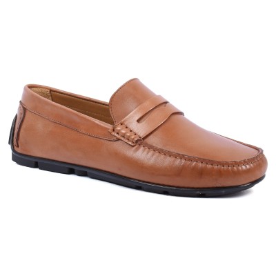 mocassin homme elito 100 % cuir camel el-2591-c
