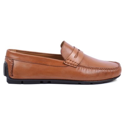 mocassin homme elito 100 % cuir camel el-2591-c