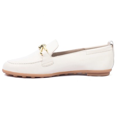 mocassin femme andrea bruni 100 % cuir beige ab-134-3-bg