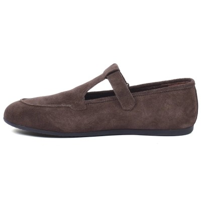 mocassin femme andrea bruni 100 % cuir marron ab-065-1-dm