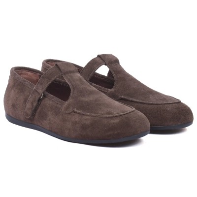 mocassin femme andrea bruni 100 % cuir marron ab-065-1-dm