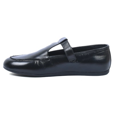 mocassin femme andrea bruni 100 % cuir noir ab-065-1-n