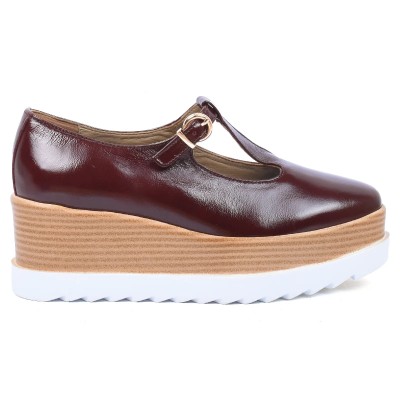 babies femme compensée bordeaux andrea bruni 100 % cuir ab-103-bx