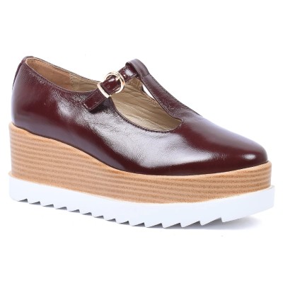 babies femme compensée bordeaux andrea bruni 100 % cuir ab-103-bx