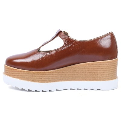 babies femme compensée camel andrea bruni 100 % cuir ab-103-c