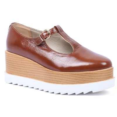 babies femme compensée camel andrea bruni 100 % cuir ab-103-c