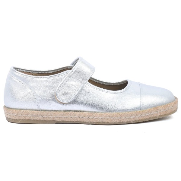 BALLERINES ESPADRILLES FEMME ARGENT