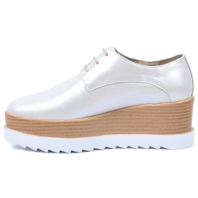 derbies compensées andrea bruni argent 100 % cuir  ab-103-2-ar