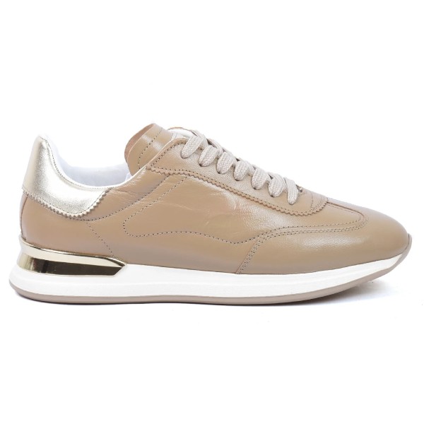 BASKETS FEMME CUIR TAUPE