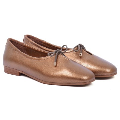 ballerine femme andrea bruni bronze 100 % en cuir AB-124-1-Bz
