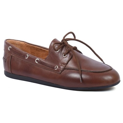 mocassin bateau femme andra bruni 100 % cuir marron ab-065-2-m
