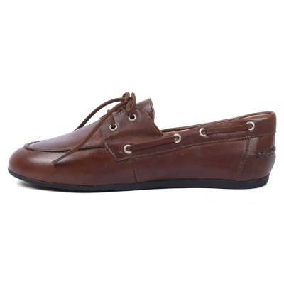 mocassin bateau femme andra bruni 100 % cuir marron ab-065-2-m
