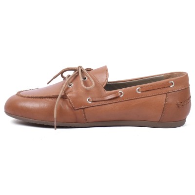 mocassin bateau femme andra bruni 100 % cuir camel ab-065-2-C