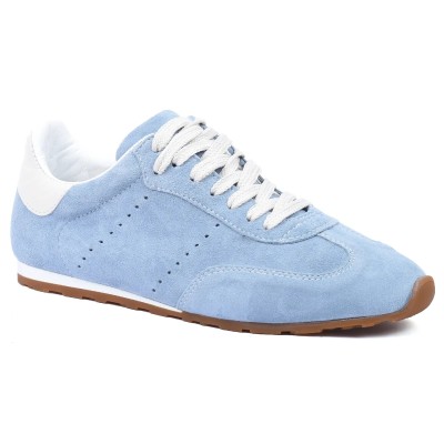 basket basses femme andrea bruni 100 % en cuir bleu ciel