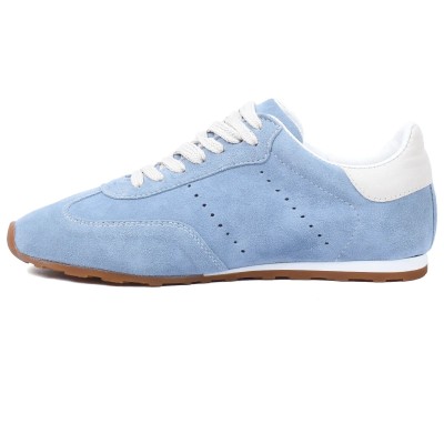 basket basses femme andrea bruni 100 % en cuir bleu ciel