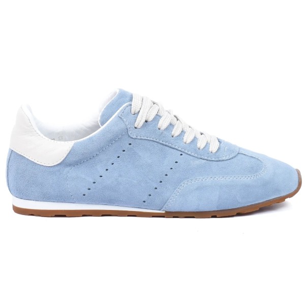 BASKETS FEMME CUIR BLEU CIEL