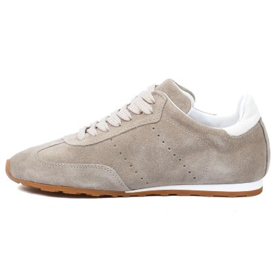 basket basses femme andrea bruni 100 % en cuir taupe ab-14701-dtp