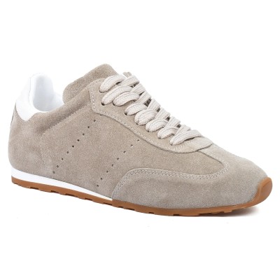 basket basses femme andrea bruni 100 % en cuir taupe ab-14701-dtp