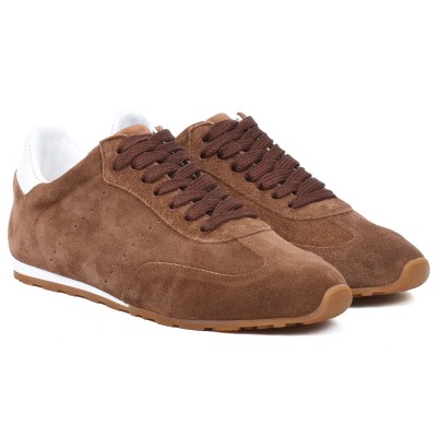 basket basses femme andrea bruni 100 % en cuir marron ab-14701-dm