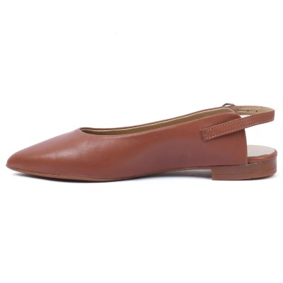 ballerine femme andrea bruni 100 % en cuir camel AB-555-3-c