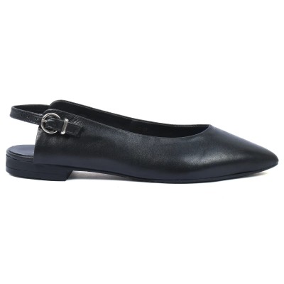 ballerine femme andrea bruni 100 % en cuir noir AB-555-3-n