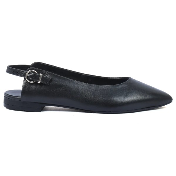 BALLERINE FEMME CUIR NOIR SLINGBACK