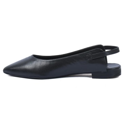 ballerine femme andrea bruni 100 % en cuir noir AB-555-3-n