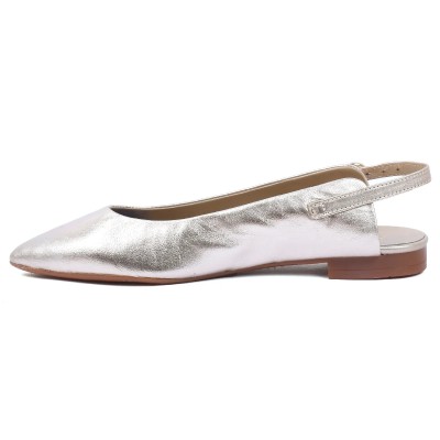 ballerine femme andrea bruni 100 % cuir argent ab-555-3-ar