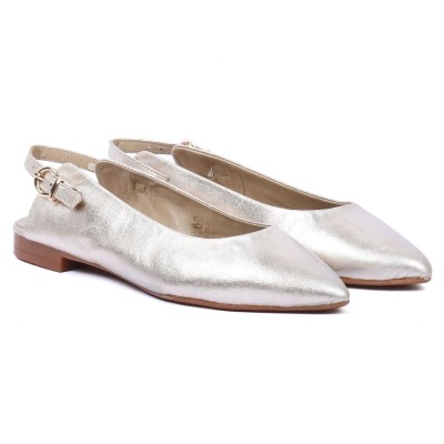 ballerine femme andrea bruni 100 % cuir argent ab-555-3-ar