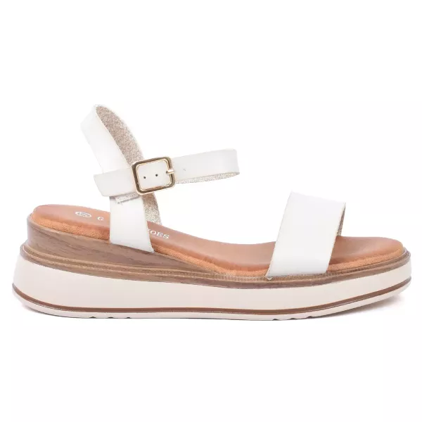 SANDALES FEMME BEIGE COMPENSÉES