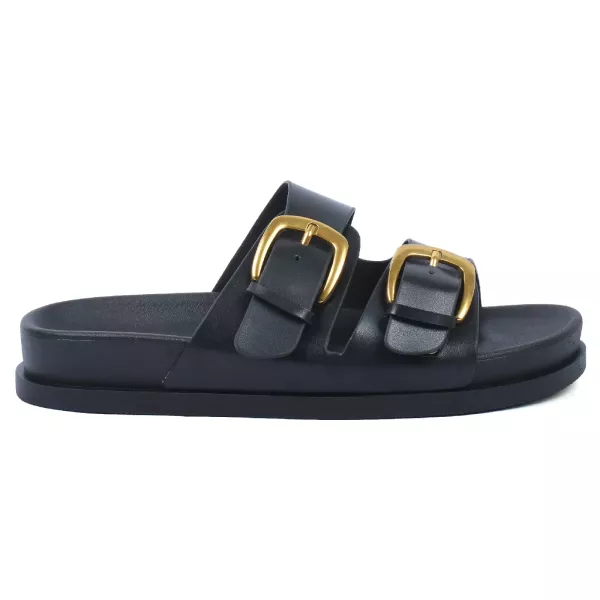 MULES FEMME NOIR À BRIDES