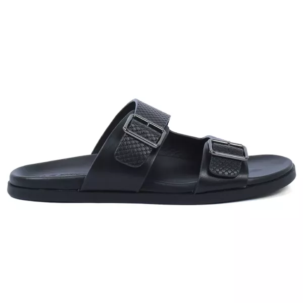 MULE HOMME À BOUCLES RÉGLABLES NOIR