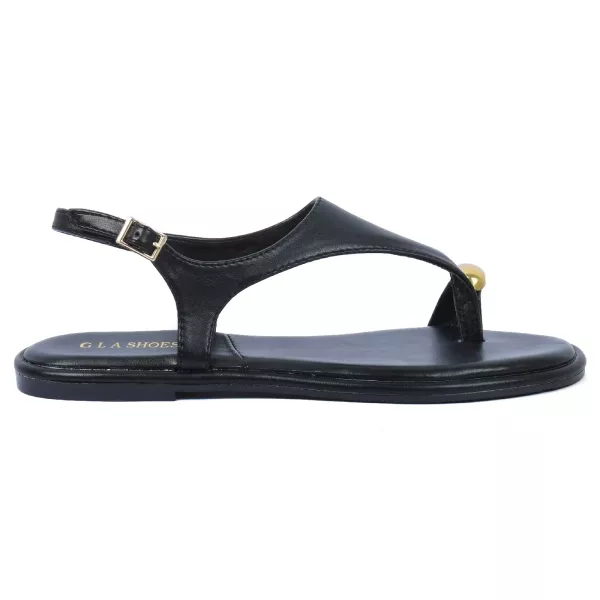 SANDALE PLATE FEMME NOIR