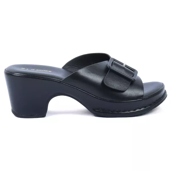 MULES FEMME À TALON NOIRES