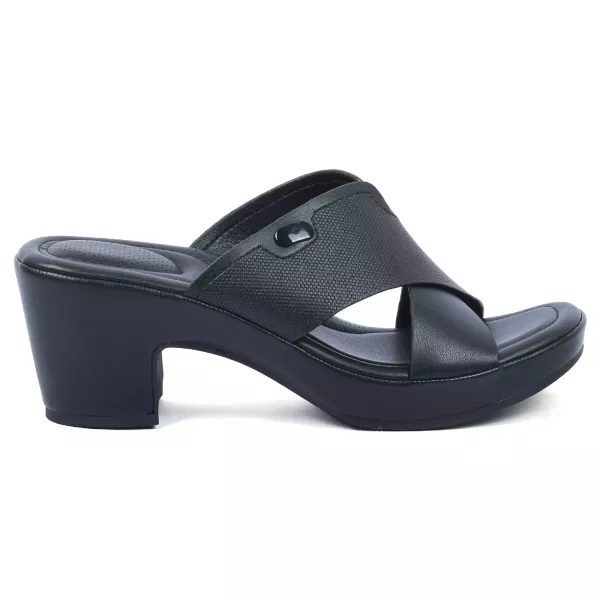 MULES FEMME À TALON CROISÉES NOIRES