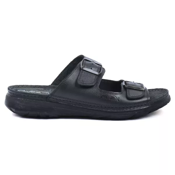 MULE HOMME CUIR NOIR