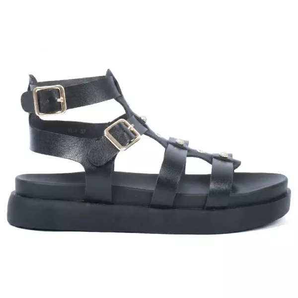 SANDALES GLADIATEUR FEMME NOIR