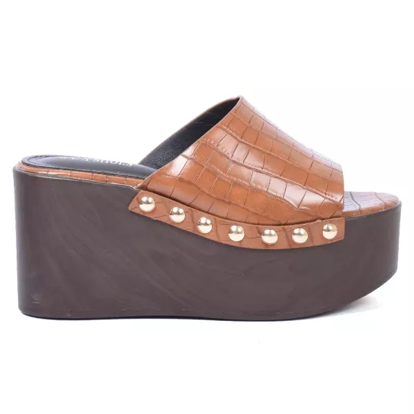 MULE COMPENSÉE FEMME CAMEL