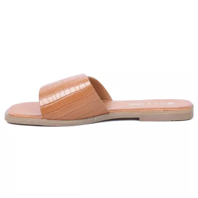 mule-plate-femme-croco-boucle-camel-gla-ll-146-c