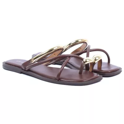 Mule femme plate marron gla-ca-5-m