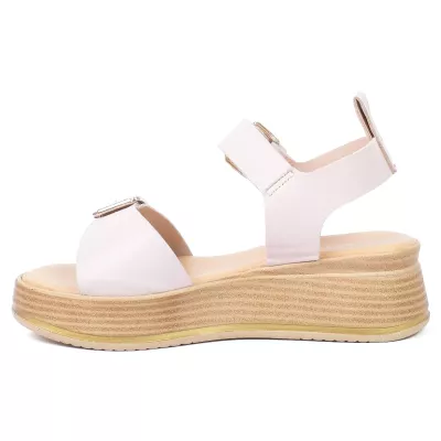 sandales plateforme femme cuir nude ANDREA BRUINI AB-924-1-NU