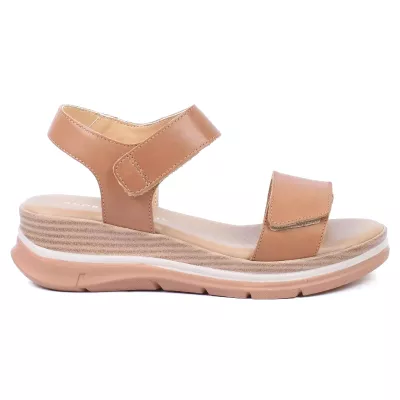 sandales confort femme cuir camel ANDREA BRUINI AB-6121-1-C