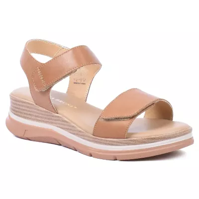 sandales confort femme cuir camel ANDREA BRUINI AB-6121-1-C