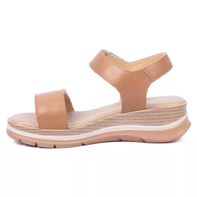 sandales confort femme cuir camel ANDREA BRUINI AB-6121-1-C