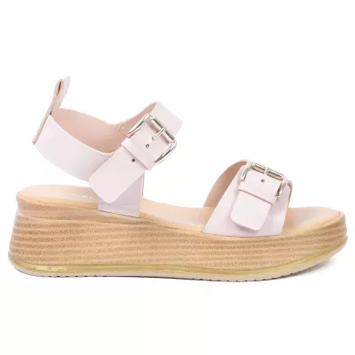 sandales plateforme femme cuir nude ANDREA BRUNI AB-924-1-NU