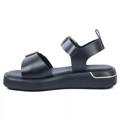 sandales plateforme femme cuir noir ANDREA BRUNI AB-955-1-N