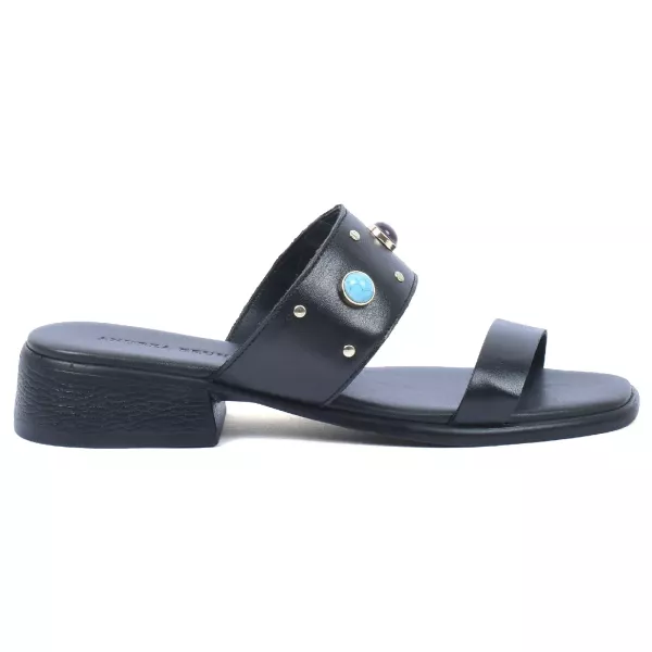 MULES FEMME CUIR NOIR