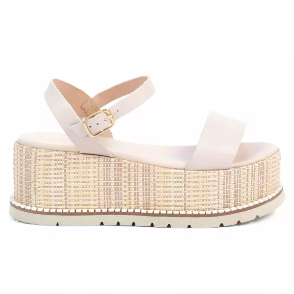 SANDALES PLATEFORME FEMME BEIGE
