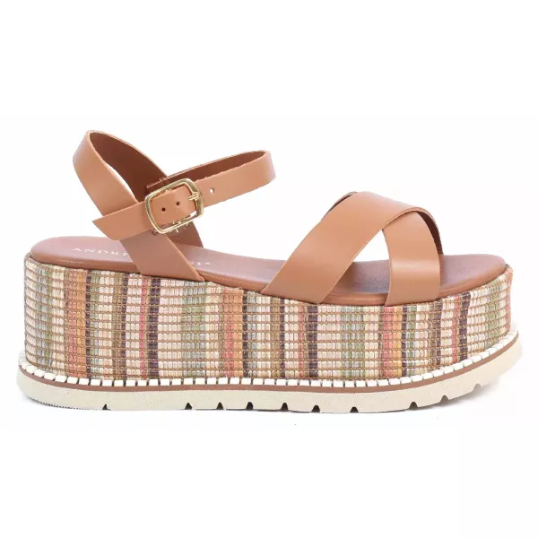 SANDALES PLATEFORME FEMME CAMEL