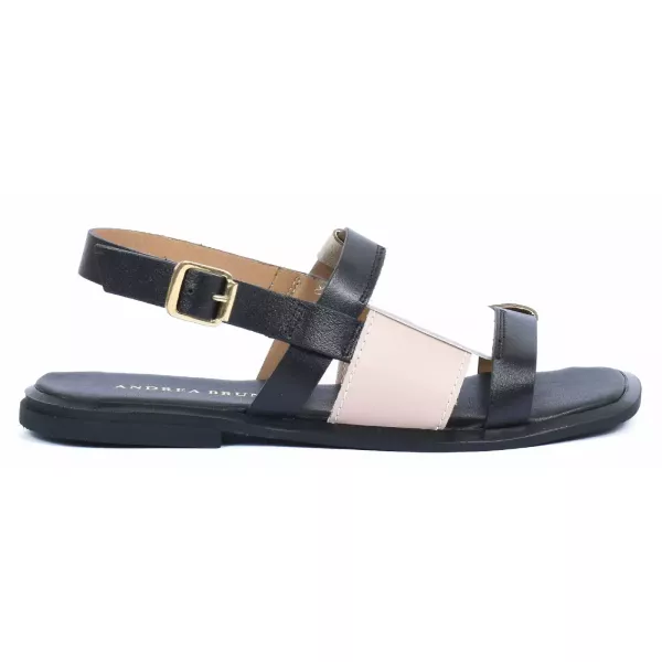 SANDALE SANDALES PLATES FEMME NOIR